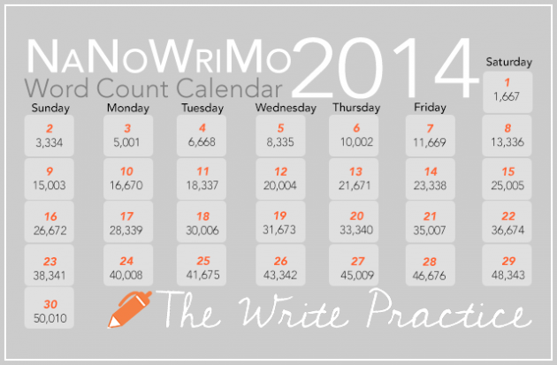 2014 NaNoWriMo 日历