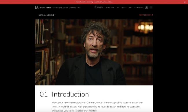 Neil Gaiman MasterClass Revue 1