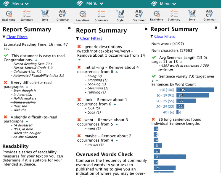 prowritingaid reports old interface