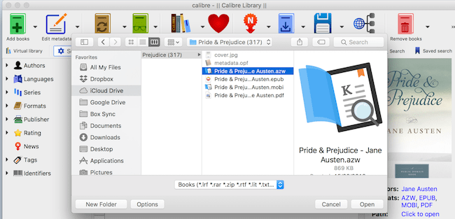 How to import an Amazon awz file into Calibre