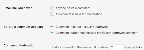 comment settings