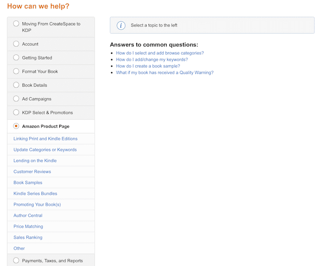 Amazon help page