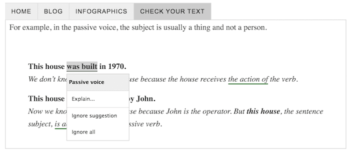 grammar check passive