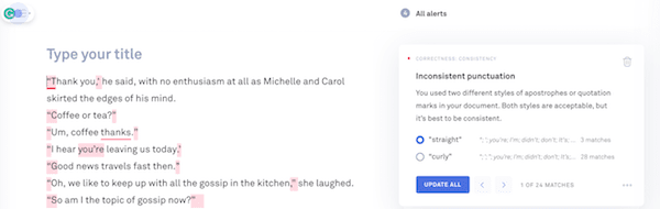 How to check for consistent quotation marks in Grammarly