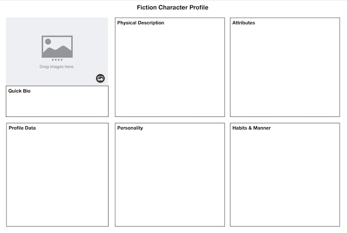 blank character profile template