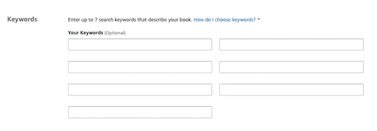 kindle keyword fields