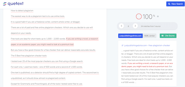 quetext plagiarism checker