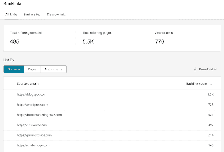 bing backlink checker