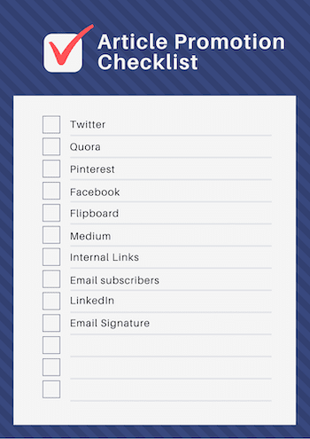 Article Promotion Checklist