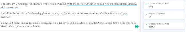 Grammarly online correction2