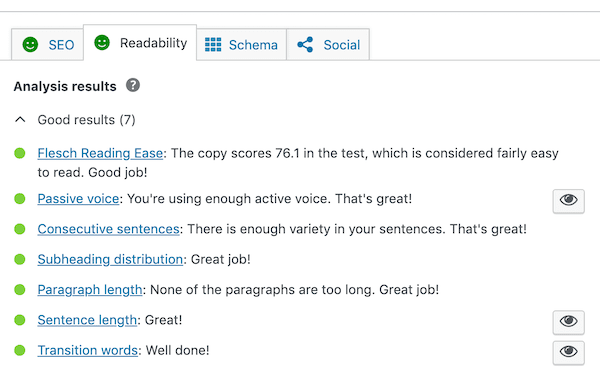 Yoast readability check