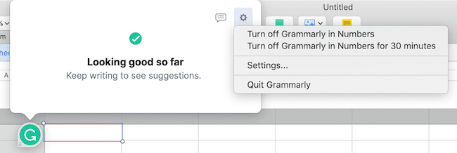 Turn Grammarly off