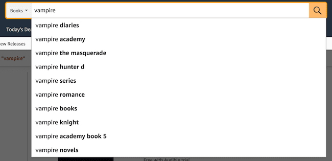 Amazon keyword autocomplete