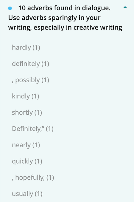 Adverbs in dialogue