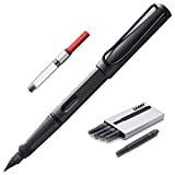 Boxiti Set - Penna stilografica Lamy Safari antracite, pennino fine | 5 cartucce di inchiostro nero, convertitore Z28 e salvietta