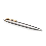 Parker Jotter 볼펜, 크롬 트림이 있는 스테인리스 스틸, 미디엄 포인트, 파란색 잉크, 선물 상자