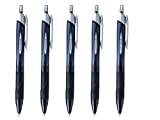 Uni-Ball Jetstream Extra Fine & Ultra Micro Point Retractable Roller Pens Pen - Rubber Grip Type - 0.38mm - Black Ink - Set of 5