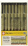 Canetas Sakura Pigma Micron 05 linha de desenho 8 conjunto de cores, caneta de manga fineliner de tinta de arquivo, kit de estudo de diário bíblico