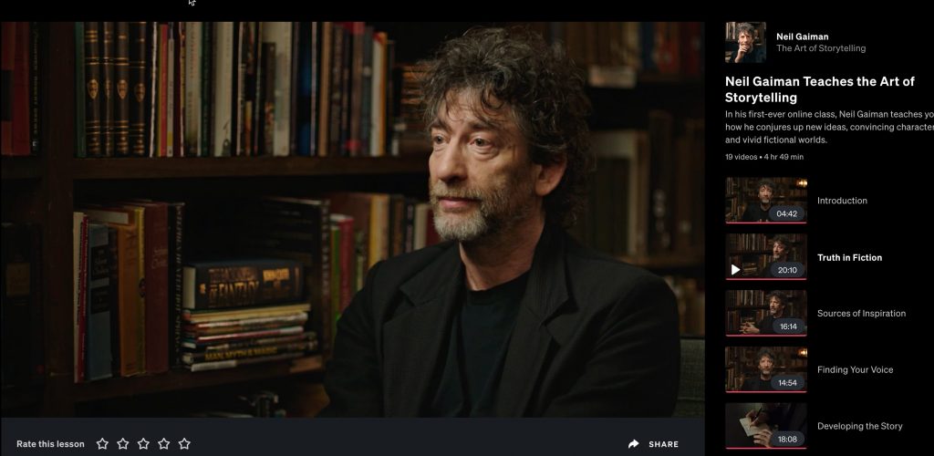 Revisión de la clase magistral de Neil Gaiman