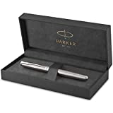 PARKER Sonnet Rollerball Pen, acero inoxidable con detalles en paladio, tinta negra de punta fina (1931511)