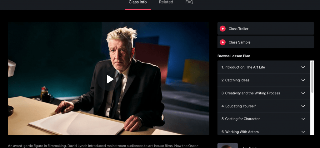 Recensione della Masterclass di David Lynch