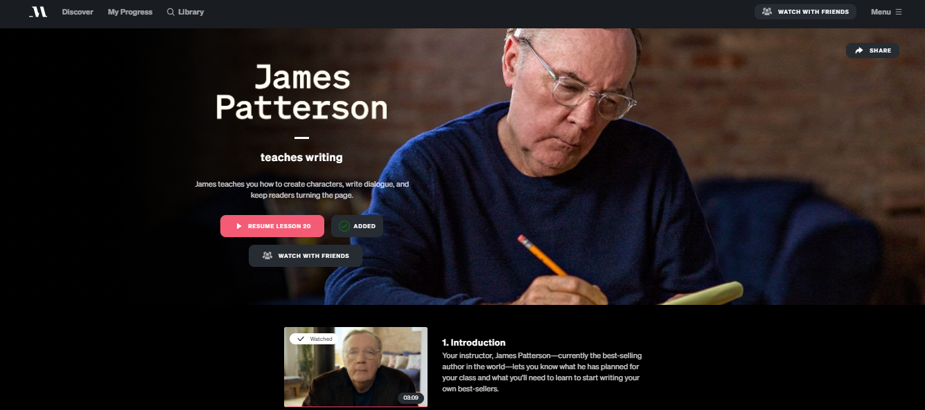 Rezension der James Patterson Meisterklasse