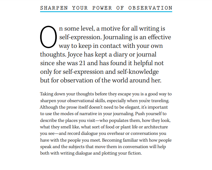 Joyce Carol Oates Masterclass Review - Aiguisez vos outils d'observation