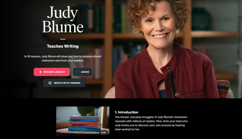 Recensione della Masterclass di Judy Blume