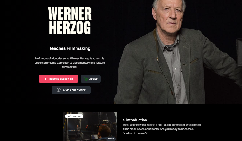 Werner Herzog 大师班回顾