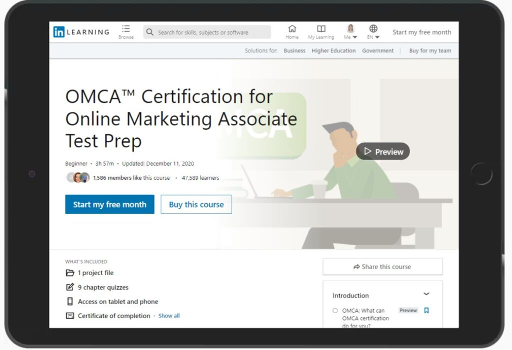 来自 LinkedIn Learning 的 OMCA 认证考试准备