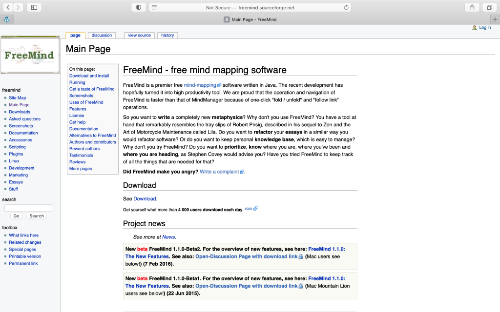 برنامج العصف الذهني: FreeMind