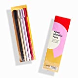 Poketo Apex Rollerball Stylos Gel, Lot de 5 - Métallisé