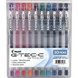 Canetas esferográficas de tinta gel PILOT G-Tec-C, ponta ultrafina (0,4 mm), tintas de cores variadas, bolsa com 10 pacotes (35484)