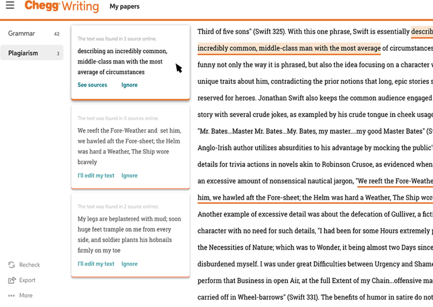 Chegg-Plagiatstool