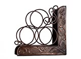 Old Dutch Copper Antique Heritage ชั้นวางไวน์ 3 ขวด Bookend