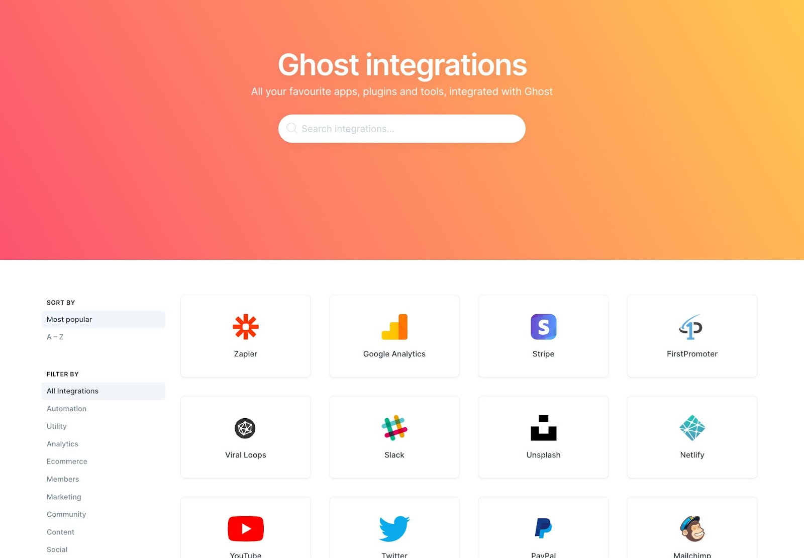 Ghost-Integrationen