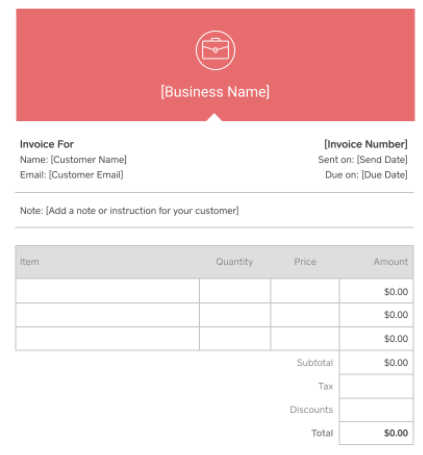 Бесплатные шаблоны счетов: Square Invoices