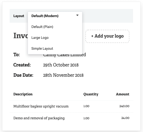 เทมเพลตใบแจ้งหนี้ฟรี: Sage Invoicing