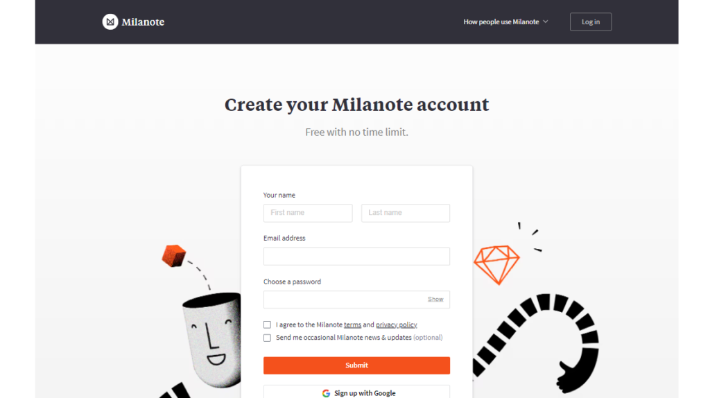 الاشتراك في Milanote