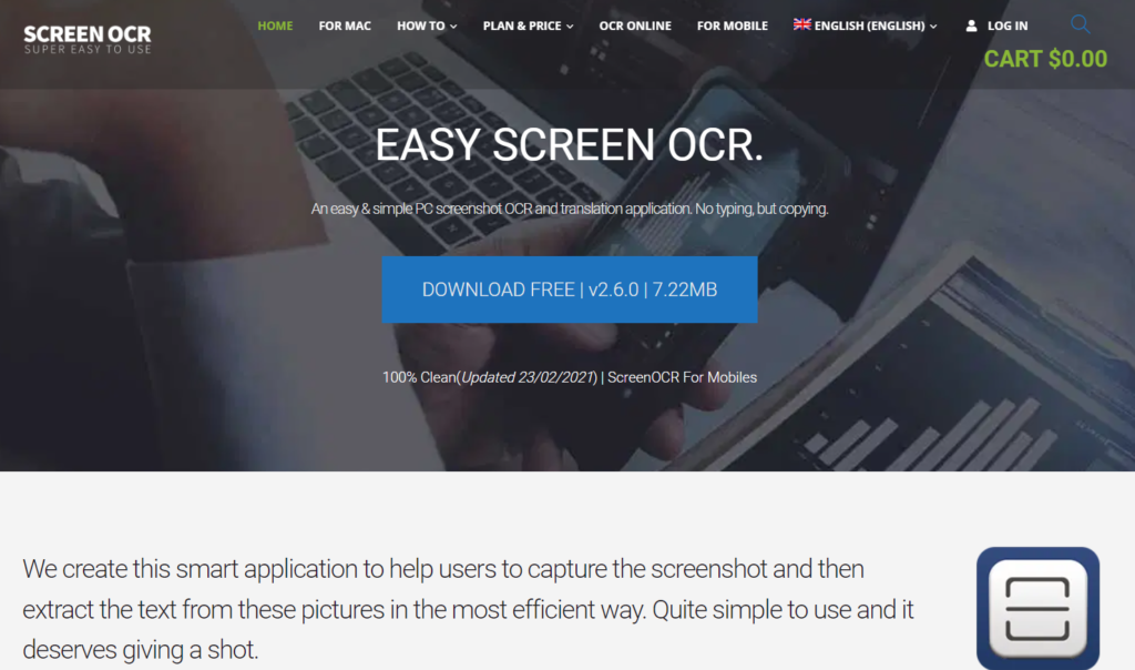 Cel mai bun software OCR: Easy screen OCR