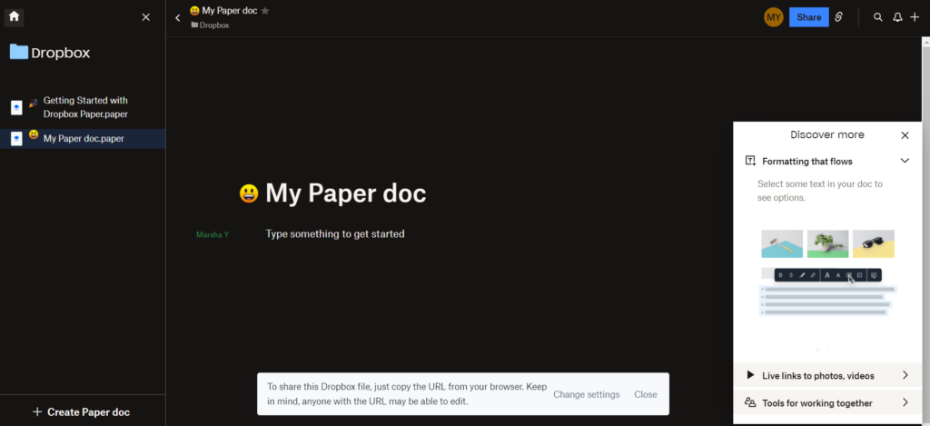 Papier Dropbox