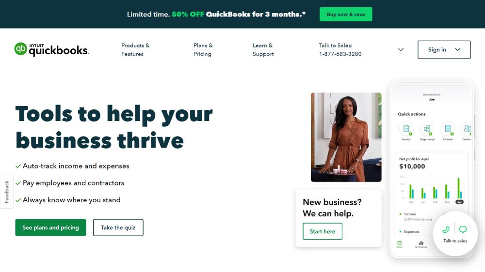 أفضل برنامج محاسبة: Intuit Quickbooks