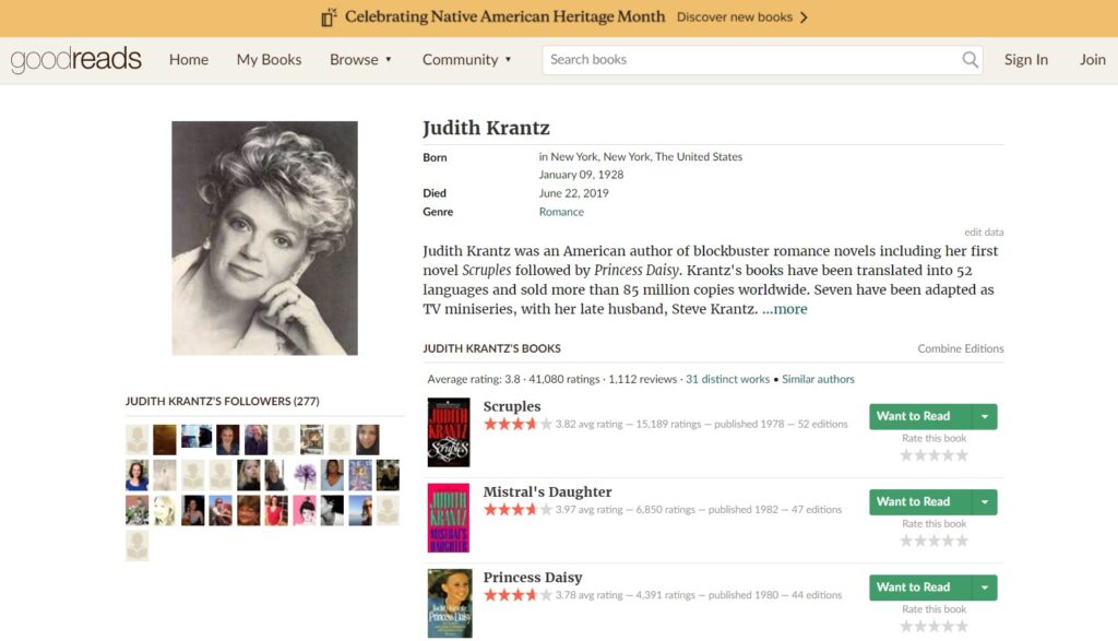 최고의 Judith Krantz 도서