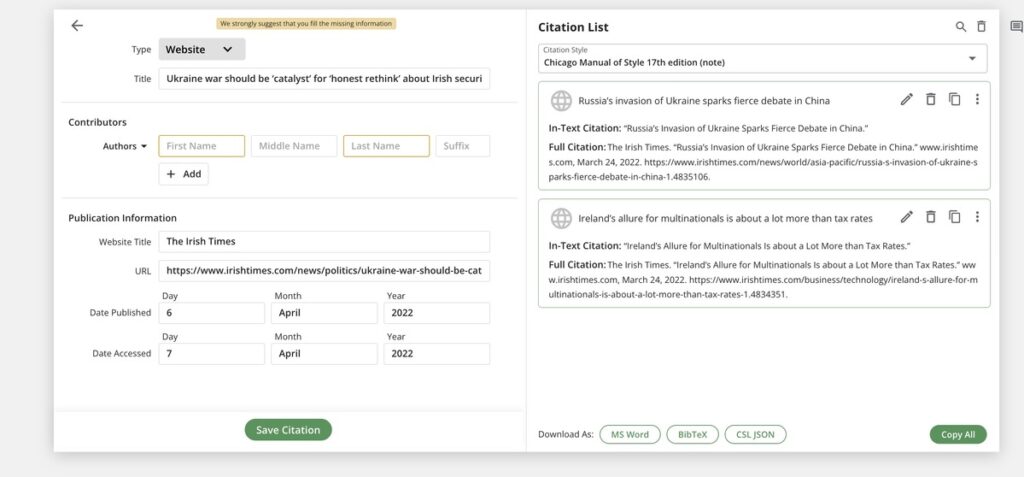 Quillbot Zitatgenerator