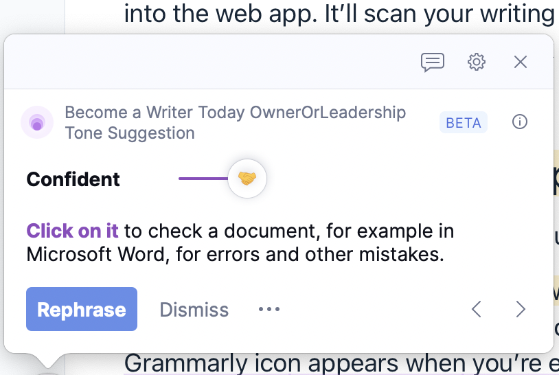 Grammarly Tone Detector - 自信がある