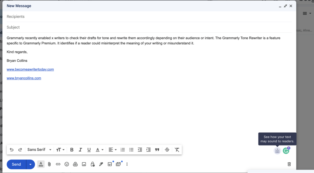 Überprüft Grammarly Ihr Schreiben auf Ton? Grammarly Tone Detector für Google Mail