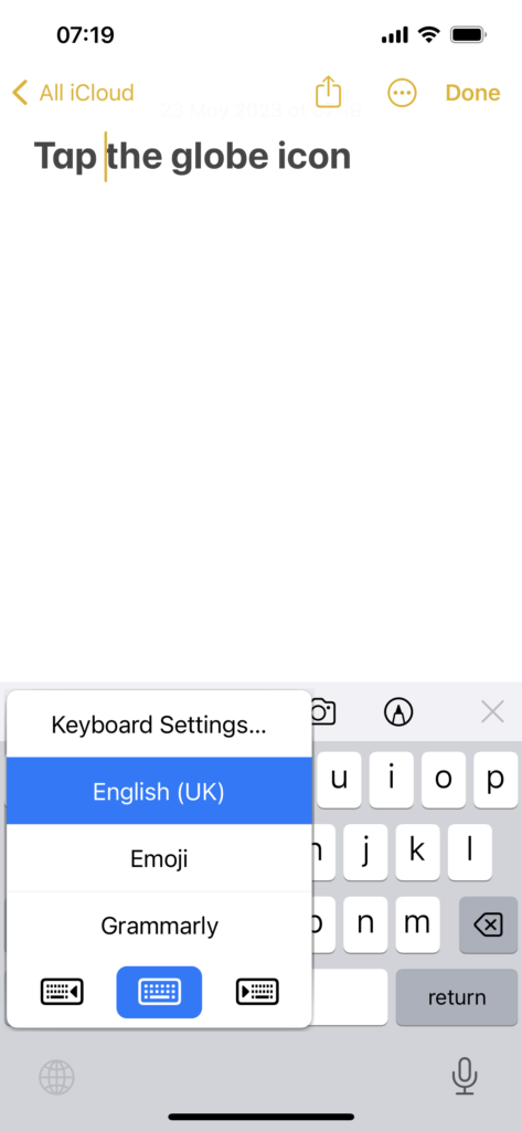 Grammarly Keyboard iOS