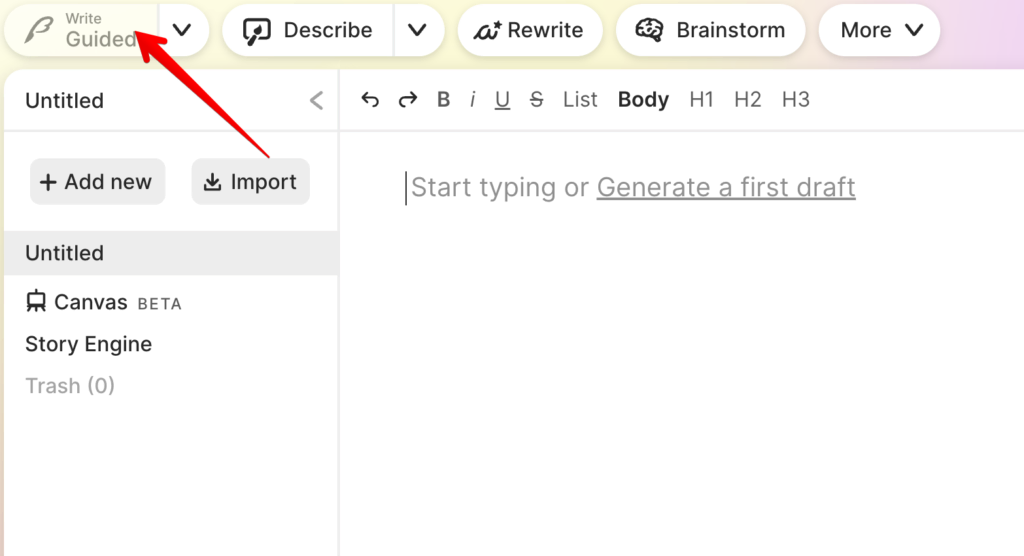 Sudowrite-Dashboard