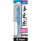 PILOT Dr. Grip Limited Refillable & Retractable 젤 잉크 롤링 볼펜, 파인 포인트, 메탈릭 아이스 블루 배럴, 블랙 잉크, 단일 펜 (36271)