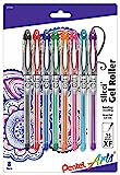 Pentel Arts Slicci 0.25mm 엑스트라 파인 젤 펜, 다양한 잉크, 8팩(BG202BP8M)